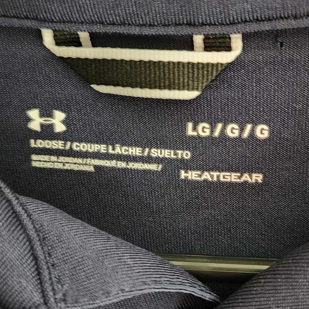 Under Armour Men's Navy and White Striped Polo Shirt - Picture 2 of 4